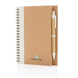 Cuaderno personalizado de espiral kraft con bolígrafo